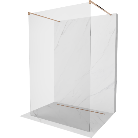 Mexen Kioto freestanding shower screen 100 x 200 cm, transparent 8 mm, rose gold - 800-100-002-60-00