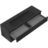 Mexen Rivel bathroom cabinet 140 cm with Vela washbasin, 2 drawers, grooved, black matte - 91A20-14047-2-BFF71-W23M71
