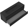 Mexen Rivel bathroom cabinet 140 cm with Vela sink, 2 drawers, grooved, black matte - 91A20-14047-2-BFF71-W23M71