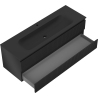 Mexen Rivel bathroom cabinet 140 cm with Vela washbasin, 2 drawers, grooved, black matte - 91A20-14047-2-BFF71-W23M71