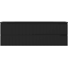 Mexen Rivel bathroom cabinet 140 cm with Vela washbasin, 2 drawers, grooved, black matte - 91A20-14047-2-BFF71-W23M71