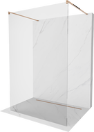 Mexen Kioto freestanding shower wall 140 x 200 cm, transparent 8 mm, rose gold - 800-140-002-60-00