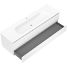 Mexen Rivel bathroom cabinet 160 cm with Vela sink, 2 drawers, fluted, white matte - 91A20-16047-2-BFF01-W23M01