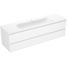 Mexen Rivel bathroom cabinet 160 cm with Vela sink, 2 drawers, fluted, white matte - 91A20-16047-2-BFF01-W23M01