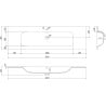 Mexen Rivel bathroom cabinet 160 cm with Vela sink, 2 drawers, fluted, white matte - 91A20-16047-2-BFF01-W23M01