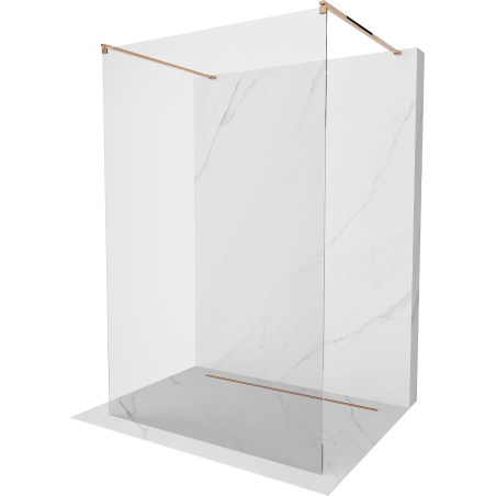 Mexen Kioto freestanding shower wall 150 x 200 cm, transparent 8 mm, rose gold - 800-150-002-60-00