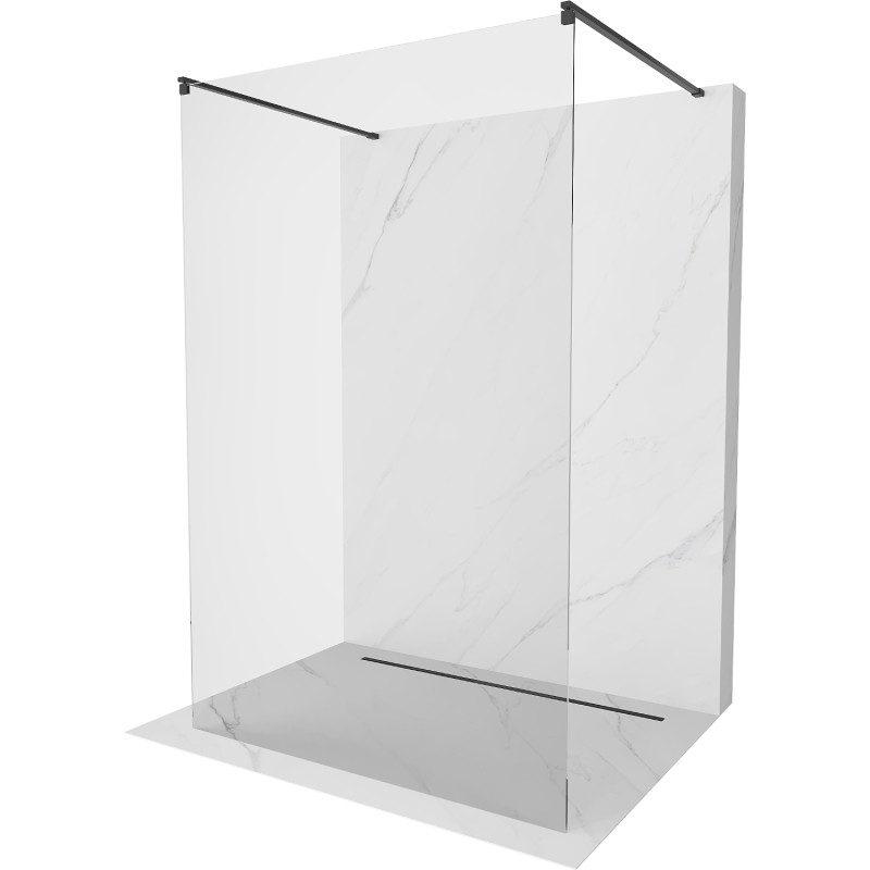 Mexen Kioto freestanding shower screen 150 x 200 cm, transparent 8 mm, black - 800-150-002-70-00
