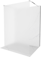 Mexen Kioto Freestanding Shower Wall 100 x 200 cm, Frosted 8 mm, Chrome - 800-100-002-01-30