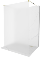 Mexen Kioto freestanding shower screen 100 x 200 cm, frost 8 mm, gold - 800-100-002-50-30