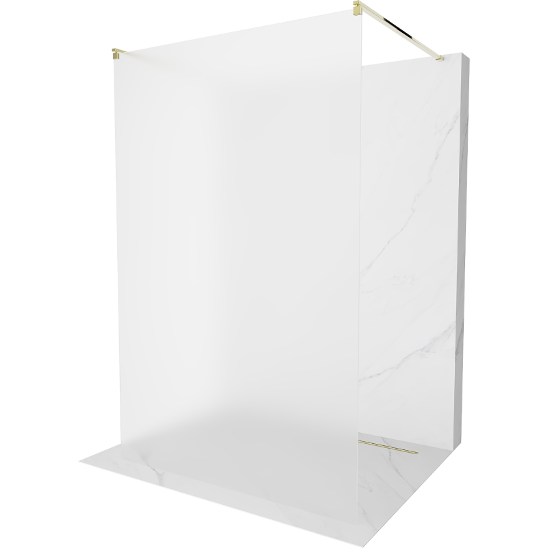 Mexen Kioto freestanding shower wall 110 x 200 cm, frost 8 mm, gold - 800-110-002-50-30