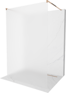 Mexen Kioto free-standing shower screen 100 x 200 cm, Frosted 8 mm, Rose gold - 800-100-002-60-30