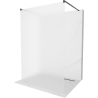 Mexen Kioto free-standing shower wall 100 x 200 cm, frosted 8 mm, black - 800-100-002-70-30