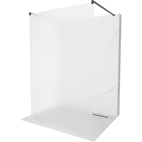 Mexen Kioto freestanding shower wall 110 x 200 cm, frost 8 mm, black - 800-110-002-70-30