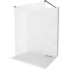 Mexen Kioto freestanding shower wall 110 x 200 cm, frost 8 mm, black - 800-110-002-70-30