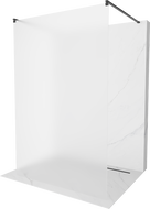 Mexen Kioto Free-standing shower wall 110 x 200 cm, frost 8 mm, black - 800-110-002-70-30