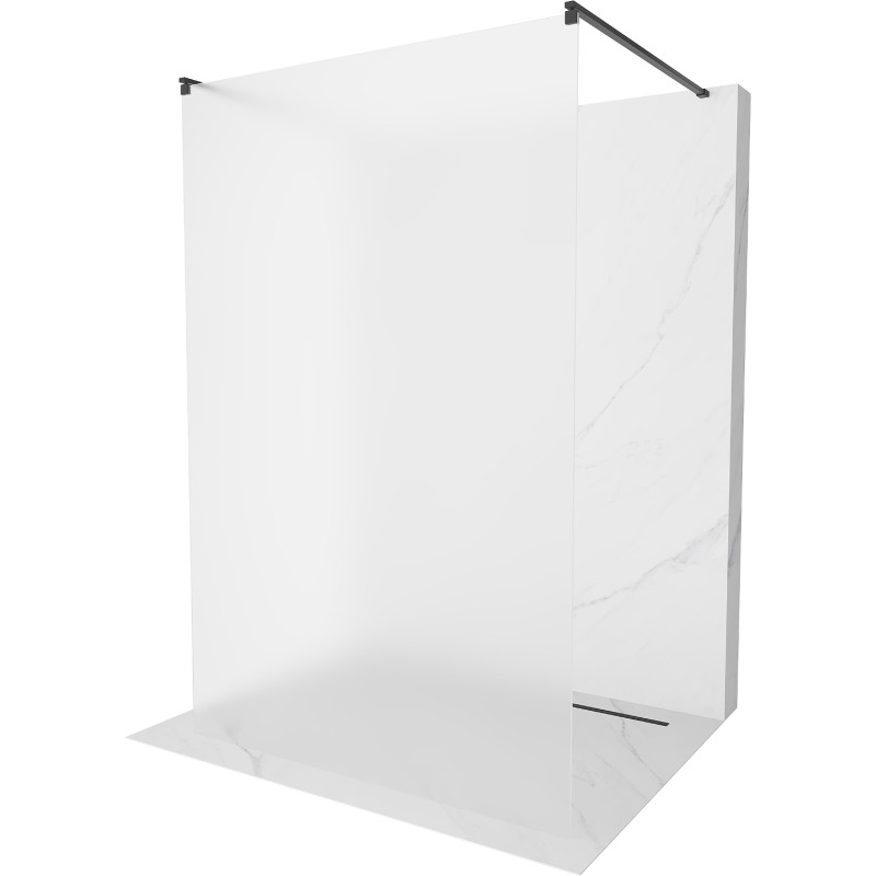 Mexen Kioto 120 x 200 cm Freestanding Shower Wall, Frosted 8 mm, Black - 800-120-002-70-30