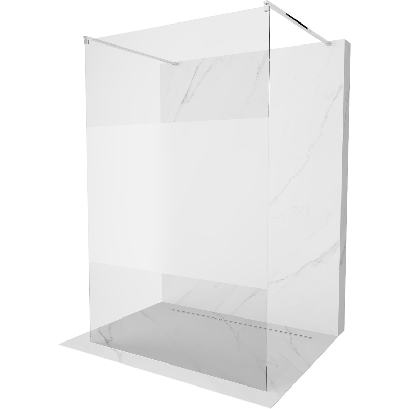 Mexen Kioto free-standing shower screen 110 x 200 cm, Transparent/Frosted 8 mm, Chrome - 800-110-002-01-35