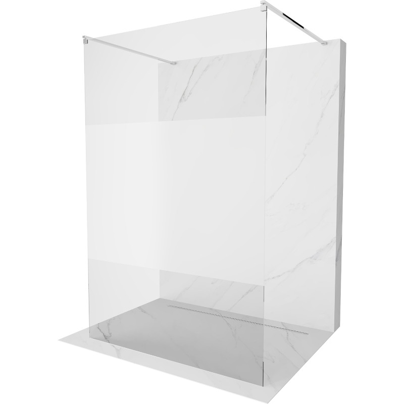 Mexen Kioto freestanding shower wall 120 x 200 cm, transparent/frosted 8 mm, chrome - 800-120-002-01-35