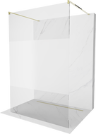 Mexen Kioto freestanding shower wall 100 x 200 cm, transparent/frost 8 mm, gold - 800-100-002-50-35