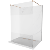 Mexen Kioto freestanding shower wall 100 x 200 cm, transparent/frosted 8 mm, rose gold - 800-100-002-60-35