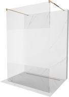 Mexen Kioto freestanding shower wall 100 x 200 cm, transparent/frost 8 mm, rose gold - 800-100-002-60-35