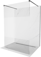 Mexen Kioto freestanding shower wall 100 x 200 cm, transparent/frosted 8 mm, black - 800-100-002-70-35
