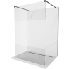 Mexen Kioto freestanding shower wall 120 x 200 cm, transparent/frosted 8 mm, black - 800-120-002-70-35
