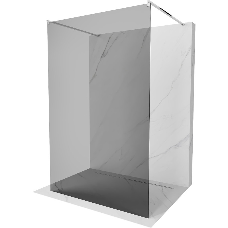Mexen Kioto freestanding shower wall 110 x 200 cm, graphite 8 mm, chrome - 800-110-002-01-40