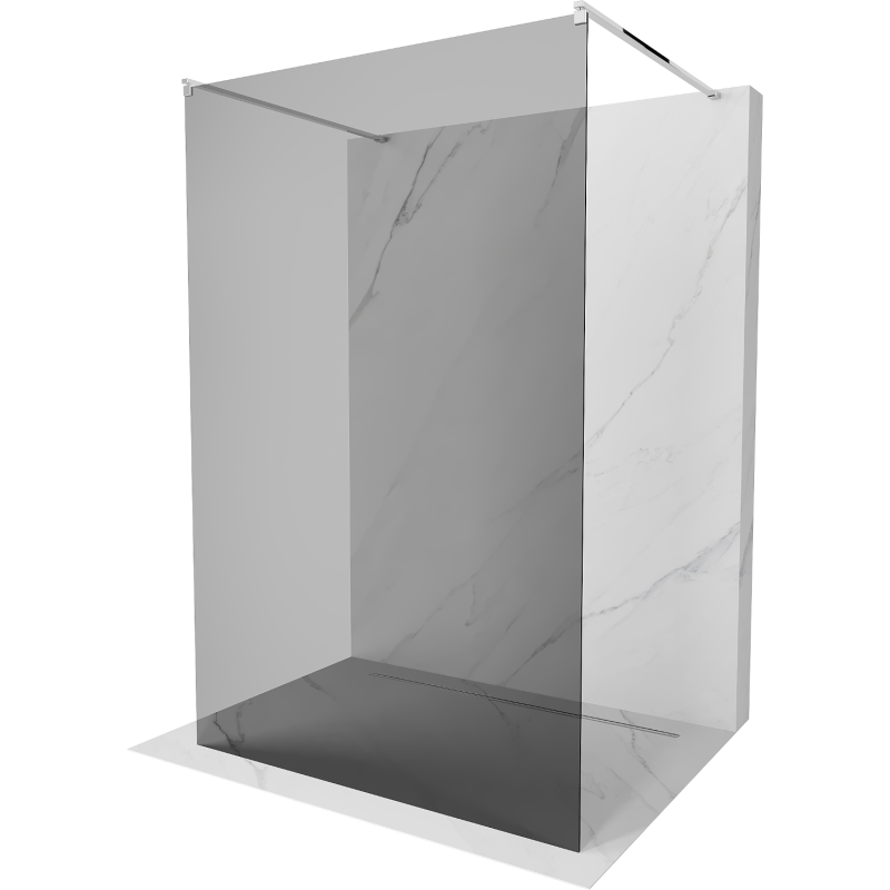 Mexen Kioto free-standing shower screen 120 x 200 cm, Graphite, Chrome - 800-120-002-01-40