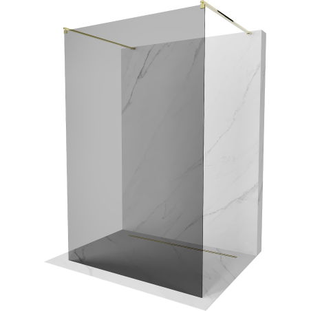 Mexen Kioto free-standing shower screen 100 x 200 cm, Graphite, Gold - 800-100-002-50-40