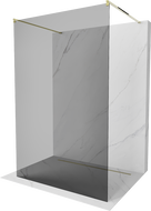 Mexen Kioto freestanding shower wall 100 x 200 cm, graphite 8 mm, gold - 800-100-002-50-40