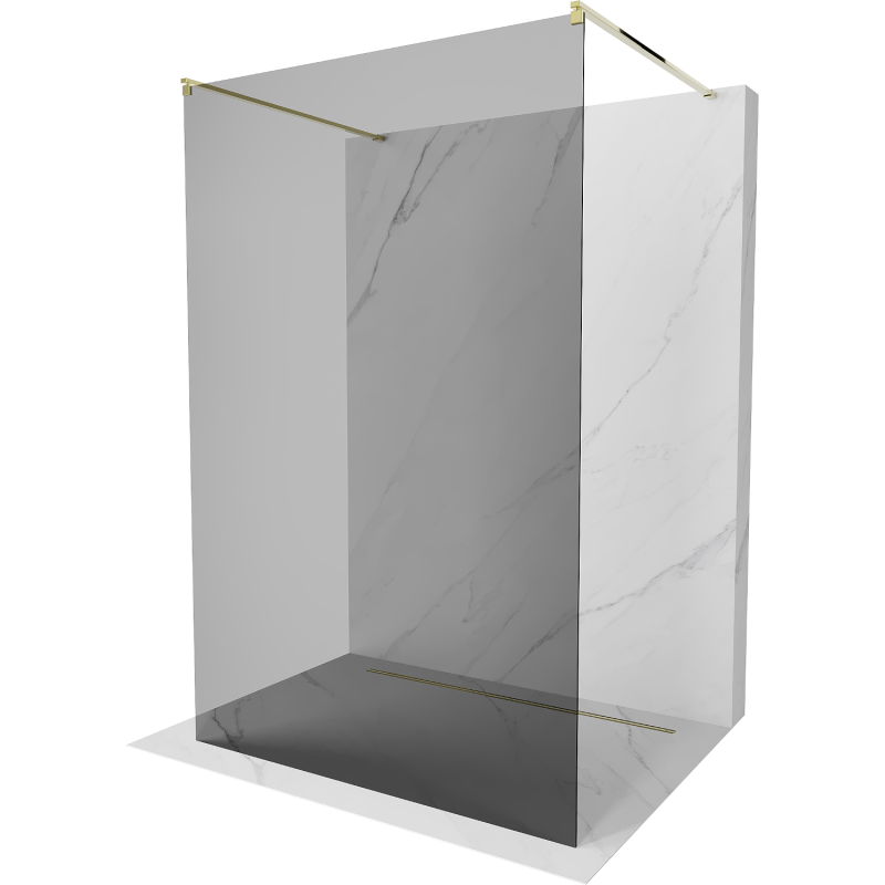 Mexen Kioto free-standing shower screen 110 x 200 cm, Graphite, Gold - 800-110-002-50-40