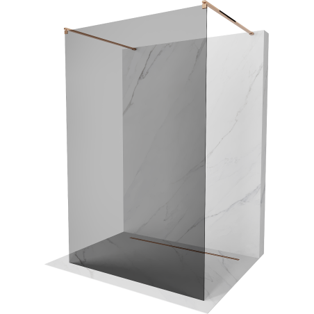 Mexen Kioto freestanding shower wall 110 x 200 cm, graphite 8 mm, rose gold - 800-110-002-60-40