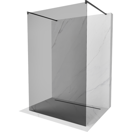 Mexen Kioto freestanding shower wall 110 x 200 cm, 8 mm graphite, black - 800-110-002-70-40