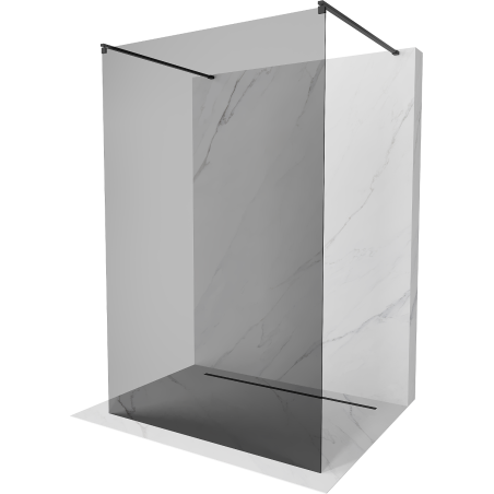 Mexen Kioto freestanding shower wall 110 x 200 cm, graphite 8 mm, black - 800-110-002-70-40
