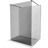 Mexen Kioto freestanding shower wall 110 x 200 cm, 8 mm graphite, black - 800-110-002-70-40