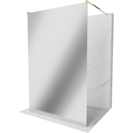 Mexen Kioto Free-standing shower wall 120 x 200 cm, mirror 8 mm, gold - 800-120-002-50-50