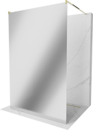 Mexen Kioto Free-standing shower wall 120 x 200 cm, mirror 8 mm, gold - 800-120-002-50-50