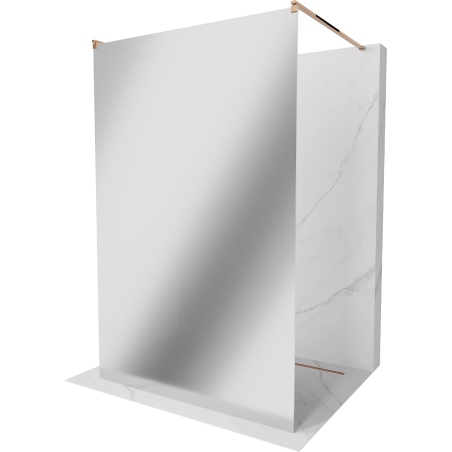 Mexen Kioto freestanding shower wall 100 x 200 cm, mirror 8 mm, rose gold - 800-100-002-60-50