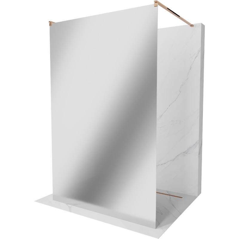 Mexen Kioto freestanding shower wall 120 x 200 cm, mirror 8 mm, rose gold - 800-120-002-60-50