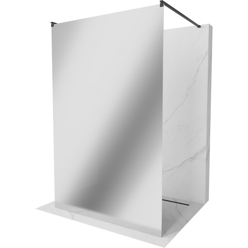 Mexen Kioto freestanding shower wall 110 x 200 cm, mirror 8 mm, black - 800-110-002-70-50
