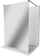 Mexen Kioto freestanding shower wall 110 x 200 cm, mirror 8 mm, black - 800-110-002-70-50