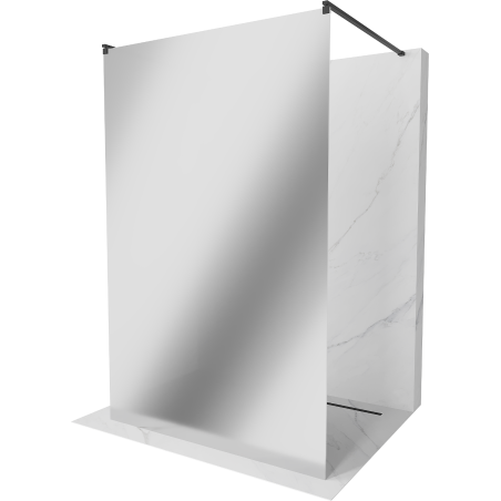 Mexen Kioto freestanding shower wall 120 x 200 cm, mirror 8 mm, black - 800-120-002-70-50