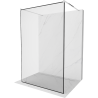 Mexen Kioto freestanding shower wall 120 x 200 cm, black frame 8 mm, chrome - 800-120-002-01-70