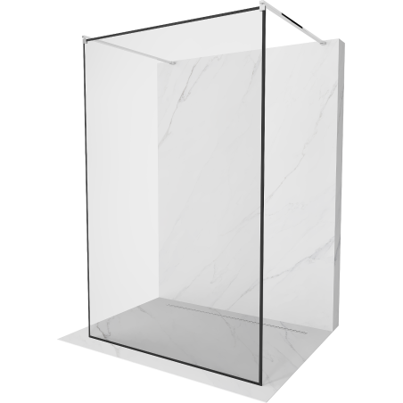 Mexen Kioto 130 x 200 cm Freestanding Shower Wall, Black Frame 8 mm, Chrome - 800-130-002-01-70