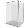 Mexen Kioto Freestanding Shower Wall 130 x 200 cm, Black Frame 8 mm, Chrome - 800-130-002-01-70