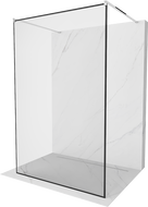 Mexen Kioto free-standing shower screen 130 x 200 cm, Transparent/Black pattern 8 mm, Chrome - 800-130-002-01-70