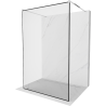 Mexen Kioto free-standing shower screen 140 x 200 cm, Transparent/Black pattern 8 mm, Chrome - 800-140-002-01-70