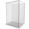 Mexen Kioto freestanding shower wall 140 x 200 cm, black frame 8 mm, gold - 800-140-002-50-70