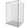 Mexen Kioto free-standing shower screen 140 x 200 cm, Transparent/Black pattern 8 mm, Rose gold - 800-140-002-60-70